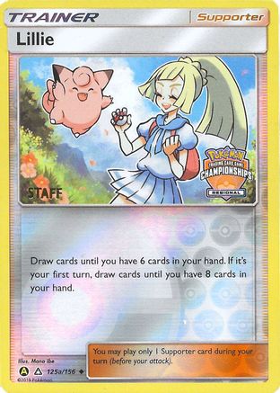 Image of Lillie - 215a/156 (Regional Championships) [Staff] 125a/156  - Reverse Holofoil League & Championship Cards - Promo