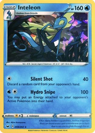 Image of Inteleon 059/202  - Holofoil Deck Exclusives - Holo Rare