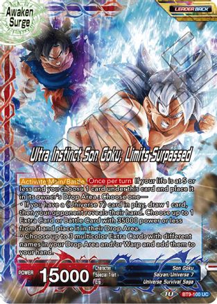 Image of Son Goku // Ultra Instinct Son Goku, Limits Surpassed (BT9-100) - Universal Onslaught Foil