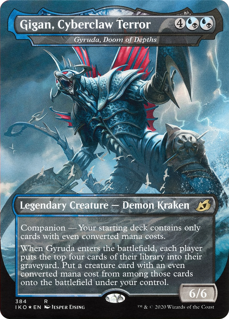 Image of Gigan, Cyberclaw Terror - Gyruda, Doom of Depths (IKO-384) - Ikoria: Lair of Behemoths / Gigan, Cyberclaw Terror: (companion) (Borderless) Foil