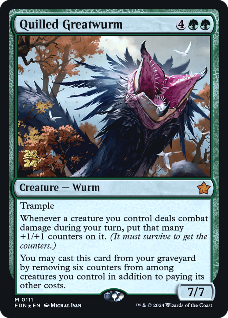 Image of Quilled Greatwurm (PRE-111) - Foundations Promos Foil