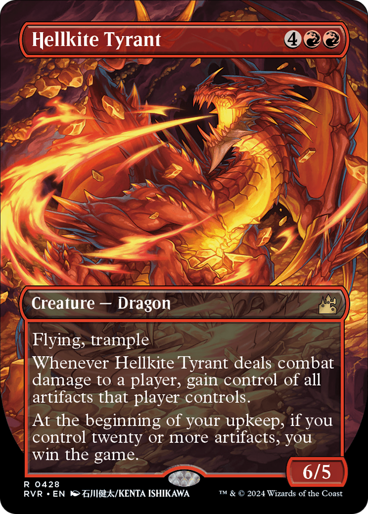 Image of Hellkite Tyrant (Anime Borderless) (RVR-428) - Ravnica Remastered (Borderless) Foil