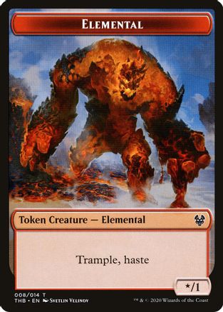 Image of Elemental // Satyr Double-Sided Token (THB-8 // 9) - Theros Beyond Death Tokens Foil