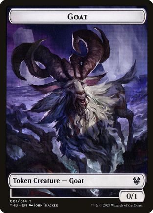 Image of Goat // Satyr Double-Sided Token (THB-1 // 9) - Theros Beyond Death Tokens Foil