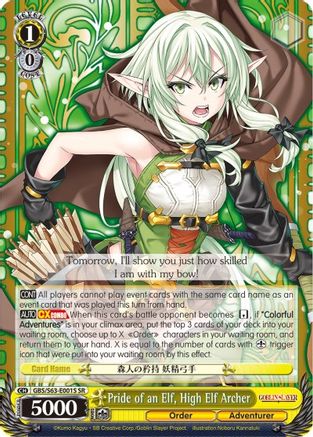 Image of Pride of an Elf, High Elf Archer (SR) (GBS/S63-E001S SR) - Goblin Slayer