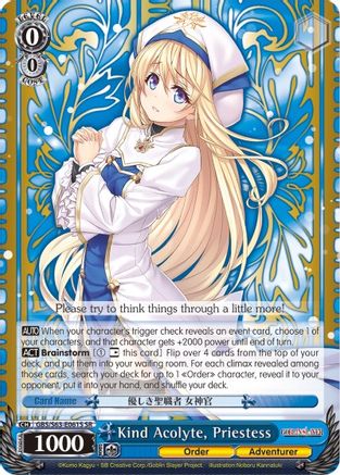 Image of Kind Acolyte, Priestess (SR) (GBS/S63-E061S SR) - Goblin Slayer