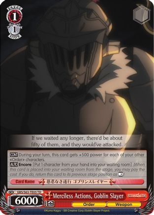 Image of Merciless Actions, Goblin Slayer (GBS/S63-TE05 TD) - Goblin Slayer
