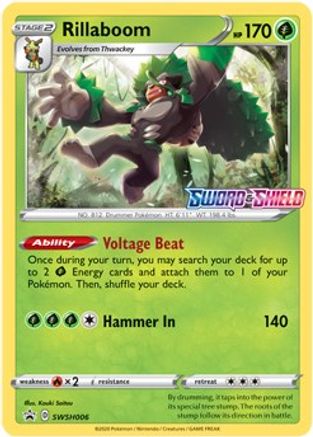 Image of Rillaboom SWSH006  - Holofoil SWSH Sword & Shield Promo Cards - Promo