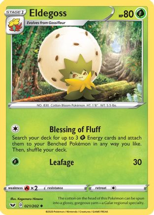 Image of Eldegoss 021/202  - Reverse Holofoil SWSH01 Sword & Shield Base Set - Uncommon