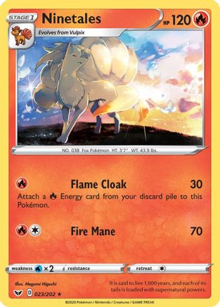 Image of Ninetales 023/202  SWSH01 Sword & Shield Base Set - Rare