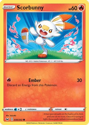 Image of Scorbunny (030) 030/202  SWSH01 Sword & Shield Base Set - Common
