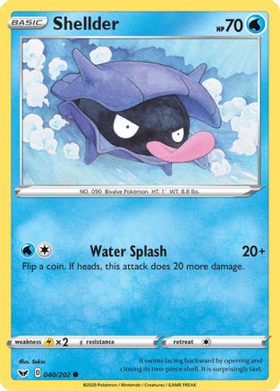 Image of Shellder 040/202  - Reverse Holofoil SWSH01 Sword & Shield Base Set - Common