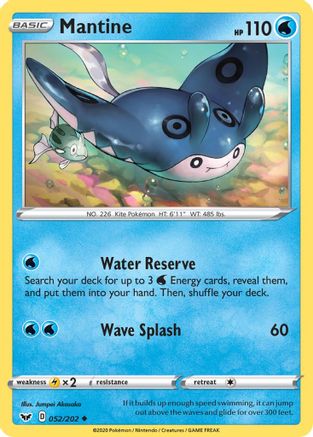 Image of Mantine 052/202  SWSH01 Sword & Shield Base Set - Uncommon