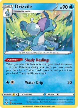 Image of Drizzile (056) 056/202  - Reverse Holofoil SWSH01 Sword & Shield Base Set - Uncommon