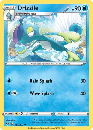 Image of Drizzile (057) 057/202  - Reverse Holofoil SWSH01 Sword & Shield Base Set - Uncommon