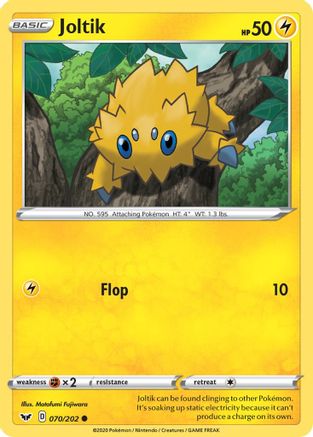 Image of Joltik 070/202  - Reverse Holofoil SWSH01 Sword & Shield Base Set - Common