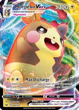 Image of Morpeko VMAX 080/202  - Holofoil SWSH01 Sword & Shield Base Set - Ultra Rare