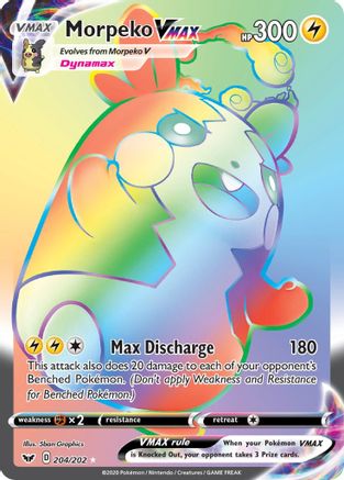 Image of Morpeko VMAX (Secret) 204/202  - Holofoil SWSH01 Sword & Shield Base Set - Secret Rare