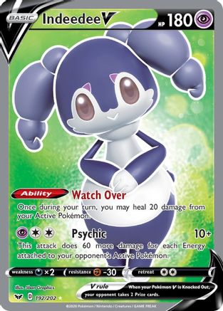 Image of Indeedee V (Full Art) 192/202  - Holofoil SWSH01 Sword & Shield Base Set - Ultra Rare