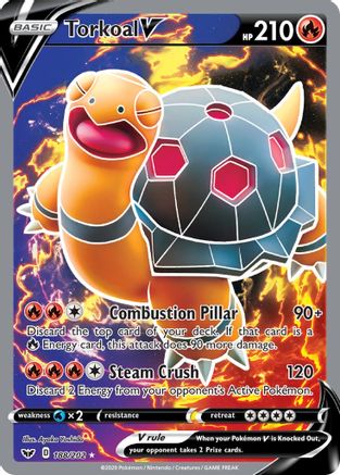 Image of Torkoal V (Full Art) 188/202  - Holofoil SWSH01 Sword & Shield Base Set - Ultra Rare