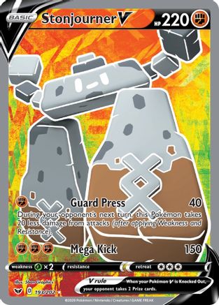 Image of Stonjourner V (Full Art) 193/202  - Holofoil SWSH01 Sword & Shield Base Set - Ultra Rare
