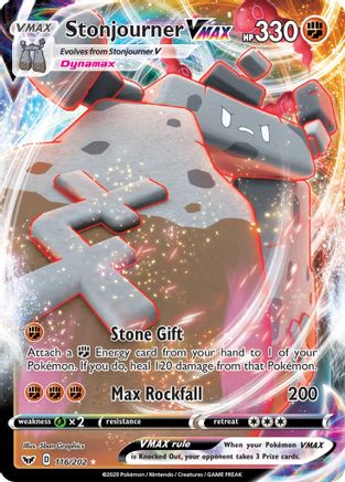 Image of Stonjourner VMAX 116/202  - Holofoil SWSH01 Sword & Shield Base Set - Ultra Rare