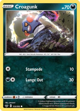 Image of Croagunk 123/202  SWSH01 Sword & Shield Base Set - Common