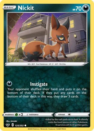 Image of Nickit 125/202  SWSH01 Sword & Shield Base Set - Common