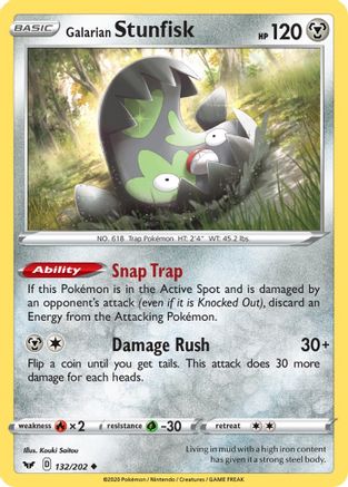 Image of Galarian Stunfisk 132/202  SWSH01 Sword & Shield Base Set - Uncommon