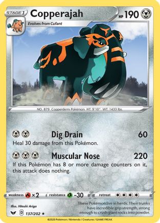 Image of Copperajah 137/202  - Holofoil SWSH01 Sword & Shield Base Set - Holo Rare