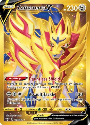 Image of Zamazenta V (Secret) 212/202  - Holofoil SWSH01 Sword & Shield Base Set - Secret Rare