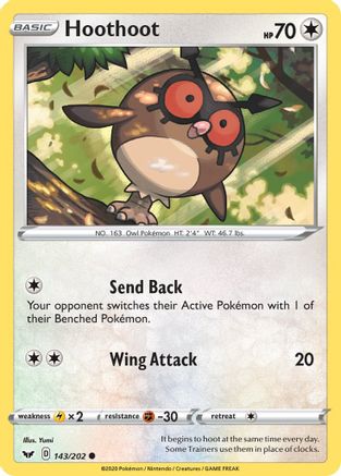 Image of Hoothoot 143/202  SWSH01 Sword & Shield Base Set - Common