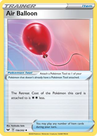 Image of Air Balloon 156/202  - Reverse Holofoil SWSH01 Sword & Shield Base Set - Uncommon