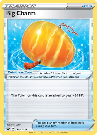 Image of Big Charm 158/202  - Reverse Holofoil SWSH01 Sword & Shield Base Set - Uncommon