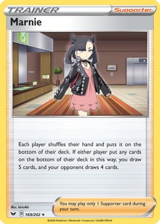 Image of Marnie 169/202  - Reverse Holofoil SWSH01 Sword & Shield Base Set - Holo Rare