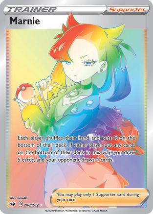 Image of Marnie (Secret) 208/202  - Holofoil SWSH01 Sword & Shield Base Set - Secret Rare