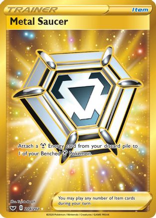 Image of Metal Saucer (Secret) 214/202  - Holofoil SWSH01 Sword & Shield Base Set - Secret Rare