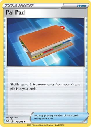 Image of Pal Pad 172/202  SWSH01 Sword & Shield Base Set - Uncommon