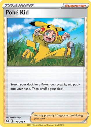 Image of Poke Kid 173/202  - Reverse Holofoil SWSH01 Sword & Shield Base Set - Uncommon