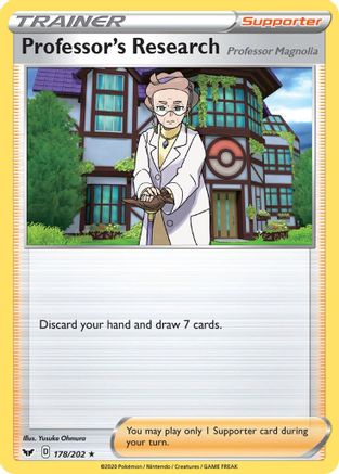 Image of Professor's Research 178/202  - Reverse Holofoil SWSH01 Sword & Shield Base Set - Holo Rare