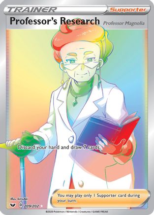 Image of Professor's Research (Secret) 209/202  - Holofoil SWSH01 Sword & Shield Base Set - Secret Rare