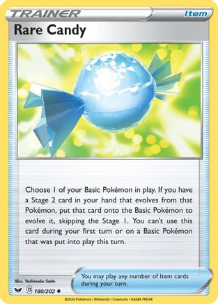 Image of Rare Candy 180/202  SWSH01 Sword & Shield Base Set - Uncommon