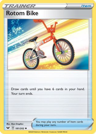 Image of Rotom Bike 181/202  - Reverse Holofoil SWSH01 Sword & Shield Base Set - Uncommon