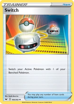Image of Switch 183/202  - Reverse Holofoil SWSH01 Sword & Shield Base Set - Uncommon