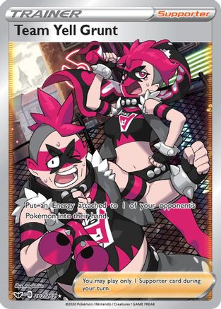Image of Team Yell Grunt (Full Art) 202/202  - Holofoil SWSH01 Sword & Shield Base Set - Ultra Rare