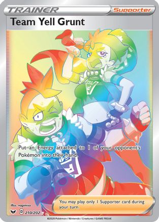Image of Team Yell Grunt (Secret) 210/202  - Holofoil SWSH01 Sword & Shield Base Set - Secret Rare