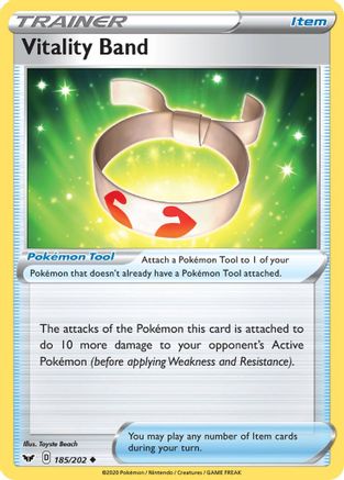 Image of Vitality Band 185/202  - Reverse Holofoil SWSH01 Sword & Shield Base Set - Uncommon