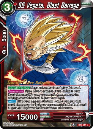 Image of SS Vegeta, Blast Barrage (BT9-011) - Universal Onslaught PreRelease Cards