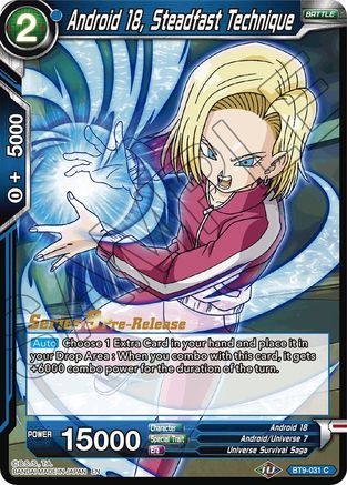 Image of Android 18, Steadfast Technique (BT9-031) - Universal Onslaught PreRelease Cards