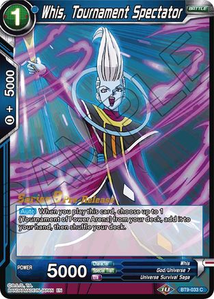Image of Whis, Tournament Spectator (BT9-033) - Universal Onslaught PreRelease Cards